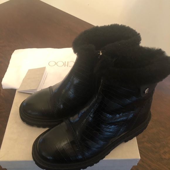 Jimmy Choo Voyager II/F Leather Ankle Boots 37 NWB - Picture 3 of 10